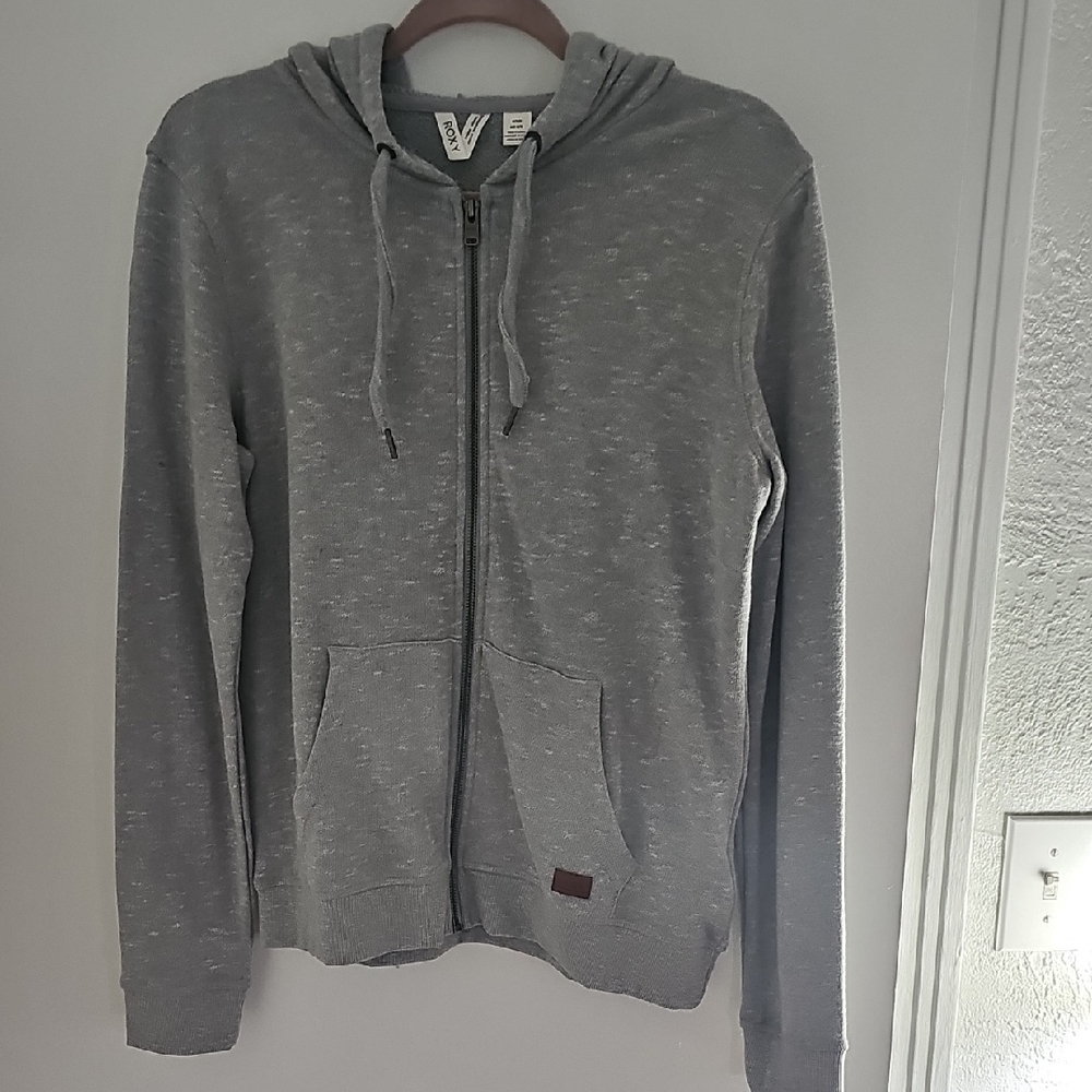 Roxy Full Zipper Light Gray Hoodie Nwot